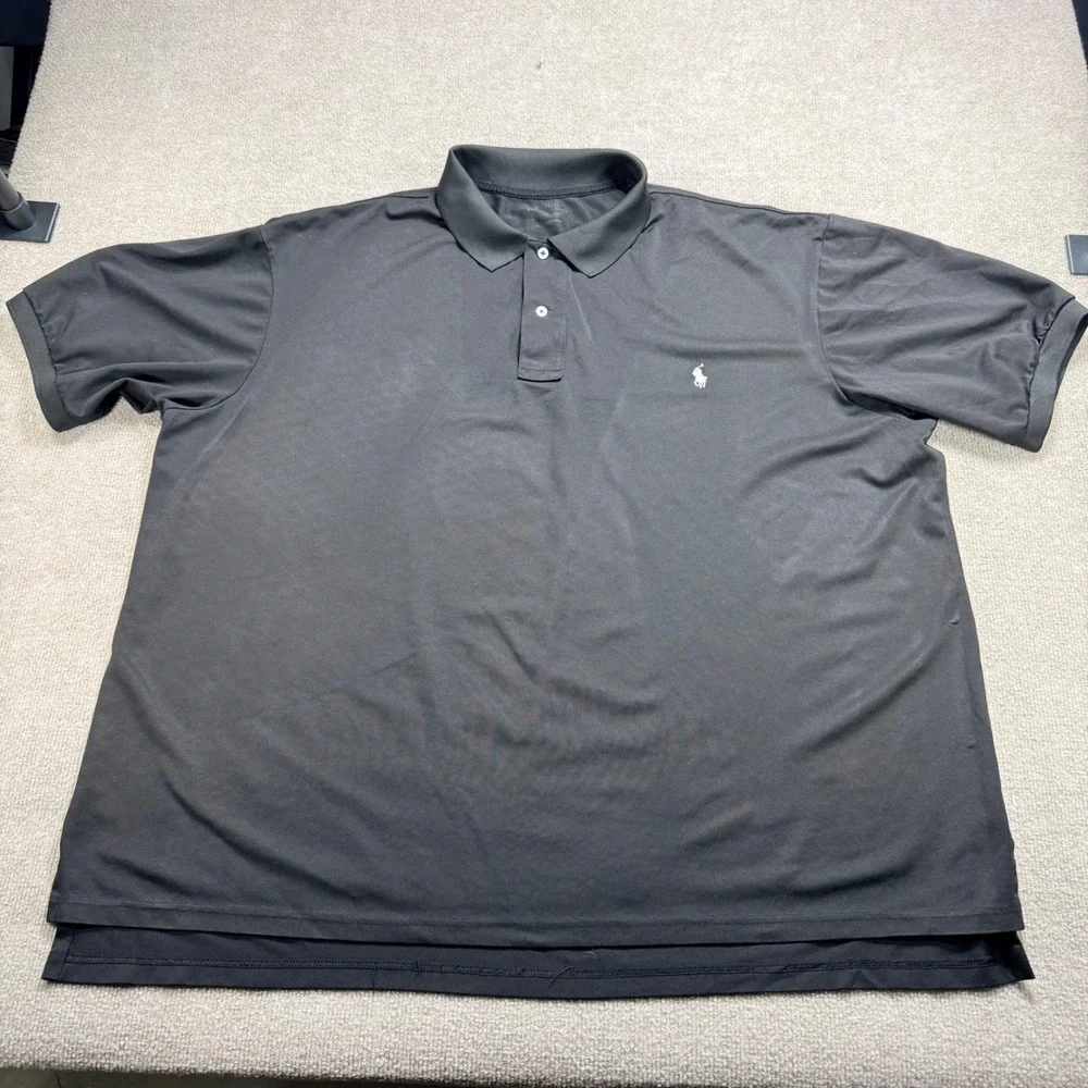 Polo Ralph Lauren Performance Mens Black Short Sleeve Shirt Size 3XLT DAMAGED